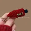 Pinza para el Cabello Roja con Forma de Corazón Estilo Chanel, Pinza Lateral para Mujeres, Pinza Festiva de Año Nuevo Elegante de Gama Alta, Exquisito Accesorio para el Cabello