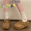 Zapatos Birkenstock de Piel de Vaca Ultra Suaves con Suela Gruesa para Aumentar la Altura para Mujer, Nuevo Modelo 2026, Adecuados para Combinar con Faldas, Mocasines sin Cordones