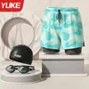 Bañador para Hombre, Nuevo Estilo Doble Capa Anti-Vergüenza, Pantalones de Baño para Playa y Aguas Termales para Hombre, Venta al por Mayor de Equipamiento para Natación
