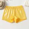 Shorts de Baile Brillantes con Estampado Dorado para Niños, Alta Elasticidad, Transpirables, Shorts de Práctica de Danza Moderna de Ángulo Plano, Venta Directa del Fabricante Original