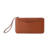 Cartera de Mujer Ultradelgada Color Sólido Multifuncional Larga Portátil Correa de Muñeca Extendida Bolsa para Teléfono Móvil