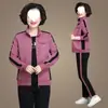 Novo Estilo 2026 Roupas para Mãe, Conjunto Esportivo Casual para Mulheres de Meia-Idade e Idosas, Conjunto de Duas Peças com Moletom de Gola Alta para Primavera e Outono, Tamanho Grande