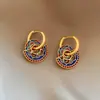 Brincos de Pérola Gota de Óleo Flor Monet para Mulheres, Brincos Stud Estilo Pintura a Óleo Estilosos, Brincos Elegantes de Alto Padrão Leve Luxo