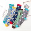 Calcetines Orgánicos de Algodón para Hombre, Calcetines de Media Caña Otoño e Invierno, Calcetines Trendy Ins con Personalidad de Dibujos Animados, Calcetines para Hombre de Talla Grande, Directo de la Fábrica Fuente