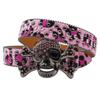 Cinto de Strass Leopardo Cinto de Caveira Feminino Cinto Fashion Punk Diablo Estilo Inlaid Full Diamond Cinto Personalizado Tendência