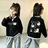 Nueva Ropa de Primavera y Otoño para Niñas Elegante Camiseta de Punto Waffle de Manga Larga Falsa de Dos Piezas para Bebés Capa Base Casual Moderna