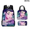 Mochila de Grupo de Chicas con Temática de Película Transfronteriza 3D, Mochila Infantil, Lonchera, Estuche para Lápices Juego de Tres Piezas