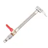 Tubo de Conexión para Compresor de Aire Manguera de Acero Inoxidable Tubo de Inflado para Coche Bicicleta de Carretera Cabezal de Inflado con Boquilla Francesa con Tubo de Interruptor