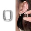 Pendientes elegantes de lujo de alta gama con circonitas semiincrustadas, chapados en oro auténtico, con hebilla pequeña para oreja, ligeros y elegantes para mujer.