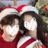 Navidad Año Nuevo Rojo Largo Peluche Lazo Sombrero para Hombres y Mujeres Otoño Invierno Lindo Sombrero de Cabeza Sombrero de Navidad Cubre Cabeza Grande