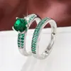 Anillos de Pareja Transfronterizos Nuevo Lujo Ligero Moda para Mujer Cobre Circonita Anillo Hueco Clásico de Compromiso Anillo de Boda