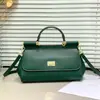 Bolso Cruzado de Hombro Único de Cuero Auténtico con Estampado de Palmeras Horizontal de Color Sólido para Mujer, Bolso Platinum Modelo Nuevo