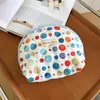 Nova Bolsa Simples Acolchoada de Bolinhas para Batom de Mão Bolsa de Cosméticos Bolsa Pequena de Armazenamento Porta-Moedas Mini Bolsa de Mão Portátil