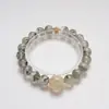Pulsera de Cuarzo Fantasma Verde Natural para MujerVersátil Pulsera de Cristal de Cabello Platino de Alta Gama al por Mayor