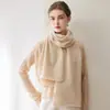 100% cachemira, hipoalergénico y cómodo, nuevo calentador de cuello de punto grueso de color liso para otoño e invierno