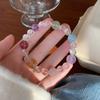 Pulseira Monet Garden Spring Super Fairy Sweet Gentle Princess Style Natural Lavanda Ametista Pulseira Elegante para Mulheres