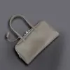 Bolso Tote Grande de Cuero de Grano Superior Togo Grado A para Mujer Estilo Bowling Bolso Boston de Hombro de Cuero Genuino para Viajes