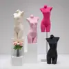 Mannequin de lingerie de veludo, suporte de exibição de meio corpo para sutiãs push-up, manequim de vitrine de loja de roupas, adereços de lingerie