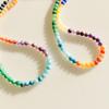 Collar de cuentas con costuras de color, cadena de cuello con personalidad de temperamento simple para mujer, cadena de clavícula con cuentas hecha a mano de alta calidad