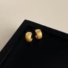 Pendientes de Botón Minimalistas Franceses Cepillados Mate, Pendientes Versátiles Coreanos en Forma de C, Pendientes Elegantes Personalizados de Alta Gama