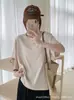 Camiseta de manga corta con cuello redondo, holgada, estilo coreano, para mujer, top básico casual versátil, corte ajustado, directo de fábrica