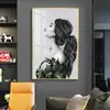Estilo Abstrato Avançado Personagem de Beleza Pintura em Porcelana de Cristal Pintura para Pendurar na Parede do Quarto do Sofá Pintura Decorativa para Hall de Entrada da Sala de Estar do Hotel