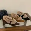 Zapatos Mary Jane Cálidos con Forro de Felpa para Aumentar la Altura para Mujer, Nuevo Estilo Invierno 2026, Zapatos de Algodón Peludos, Mocasines de Punta