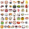 50 Piezas de Pegatinas de Sushi Graffiti, Compra Directa Transfronteriza, Estilo Lindo, Dibujos Animados Creativos de Comida, Decoración Personalizada, Pegatinas Impermeables