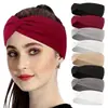 Faixa de Cabeça Larga com Nó para Mulheres Elástica Respirável Antiderrapante Esportes Yoga Turbante Faixa de Cabelo