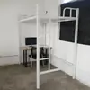 Cama loft que ahorra espacio para apartamento pequeño de una persona con espacio libre debajo de la cama, Cama de hierro en dormitorio de personal, Cama loft de alquiler, Leidezu