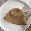 Nicho de estilo japonés encaje hecho a mano sombrero de paja femenino verano versátil que hace que la cara se vea pequeña sombrero de pescador protección solar sombrero de cubo sombrero de palangana