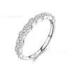 Anillo de Ola de Plata de Ley S925 de Venta Caliente Transfronteriza para Mujer, Estilo Japonés y Coreano, Nicho, Alta Calidad, Anillo de Dedo Índice Abierto con Diamante, Pulsera