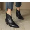 Botines retro estilo británico Martin para mujer, nueva colección primavera/verano 2026, botines de tobillo de moda y versátiles con punta y tacón grueso