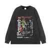 Camiseta de manga corta con estampado de armadura de samurái estilo japonés, en stock, lavada y desgastada, marca de moda urbana, talla grande, camiseta versátil