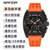 Reloj Digital Sanda para Adolescentes, Reloj de Pulsera Multifuncional Impermeable para Deportes al Aire Libre, Reloj Simple Estudiante en Forma de Barril con Función de Repetición