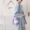 Bolsa Flor de Algodão Estilo 2026, Bolsa Pequena Transversal Fofa de Verão, Bolsa de Ombro em Cor Contrastante, Estilo Macaron Fresco para Meninas