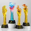 Ventas Directas de Fábrica Producción de Trofeos de Vidrio Personalizados Grabado Gratuito Trofeo de Cristal Regalo Souvenir Trofeo de Premio Ahora