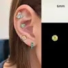 Aretes de Titanio con Forma de Flor Centelleante y Circonita para Perforación de Oreja, Aretes Florales Frescos y Sencillos