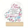 Decoração de Mesa Dia dos Namorados Amor com Base de Madeira Acrílico Transparente Dia dos Pais Ornamentos