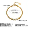 Pulseira Ajustável Misteriosa com Contas em Formato de Coração e Contas de Transferência Cravejadas com Diamantes, Joia de Pulseira em Aço Inoxidável Banhado a Ouro de Luxo Leve