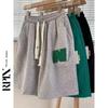 Shorts esportivos casuais com cordão bordado, letras BF da American Retro Street, moda verão para homens e mulheres, calças de casal