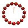 Design Sense Pulsera de Perlas de Cristal Falso Vintage de Alta Calidad Ancora Rojo