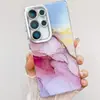 Capa de celular IMD metalizada com padrão de mármore é adequada para Samsung S25ULTRA blooming S24 furo fino A16/A56/A55