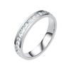 Anillo de Diamante Cuadrado de Fila Única Gympani Design Sense para Mujer, Lujo Ligero, Circonita Micro Incrustada, Doble Fila, Acero de Titanio, Anillo de Pareja para Dedo Índice