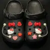 Lindo Moño de Niña Cadena de Perlas de Gato Kt Compatible con Charms para Zapatos tipo Clogs Accesorios Decorativos Desmontables