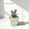 Adornos de Escritorio Hechos a Mano de Flor de Jacinto Suculento Esmaltado Decoración de Maceta de Planta Artificial de Vidrio Micro Paisaje Creativo