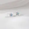Pendientes de Plata S925 con Cierre de Mariposa Estilo K 2025 Nuevos Pendientes Geométricos de Circonita para Mujer Populares Diseño Simple Elegante Pendientes Pendientes