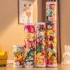 Brinquedo de Pelúcia Cartão Dedução Armazenamento Tambor Crianças Boneca Boneca Armazenamento Artefato Alto Valor de Cor Tambor de Armazenamento Transparente Rotativo