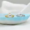 Anillo de Corona Ajustable de Personalidad Simple Estilo INS Estilo Coreano para Mujer Tendencia de Gama Alta Anillo de Perla Microincrustado con Circonita