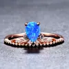 Anillo de gota de ópalo rosa blanco morado azul de moda cross-border wish Temperamento de mujer Anillo versátil para mujer